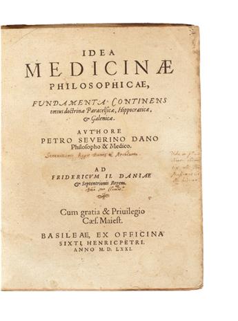 MEDICINE  SEVERINUS, PETRUS [i. e., SØRENSEN, PEDER]. Idea medicinae philosophicae.  1571